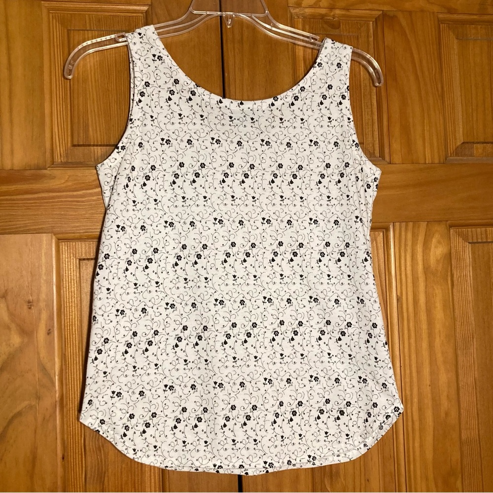 NWOT Maggie Lawrence Sport Vintage 80s Tank Top White Black Size S Small
